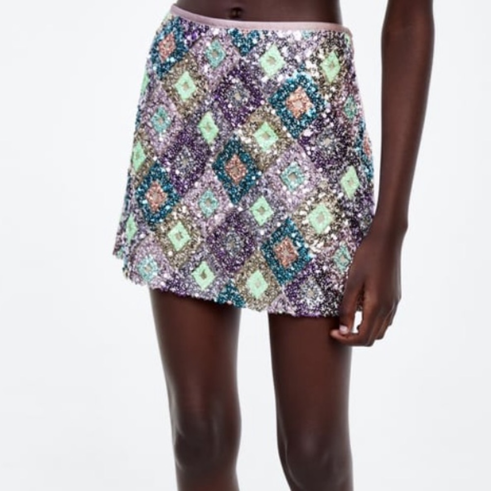 Zara sequin mini skirt - Picture 2 of 8